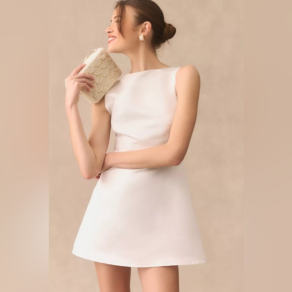 Reformation Zenni Dress in Ivory White - Picture 4 of 13